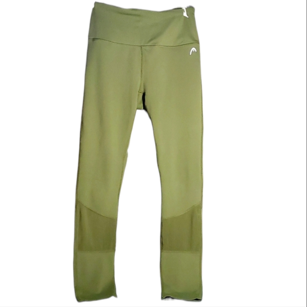 Head 28" Olive Green Mesh Cut Out Leggings - Size Small